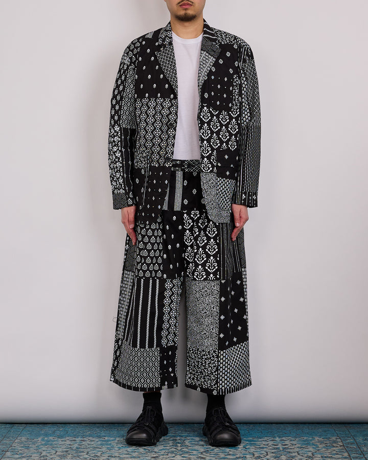 Engineered Garments WP 3/4 Pant Cotton Patchwork Print Black White