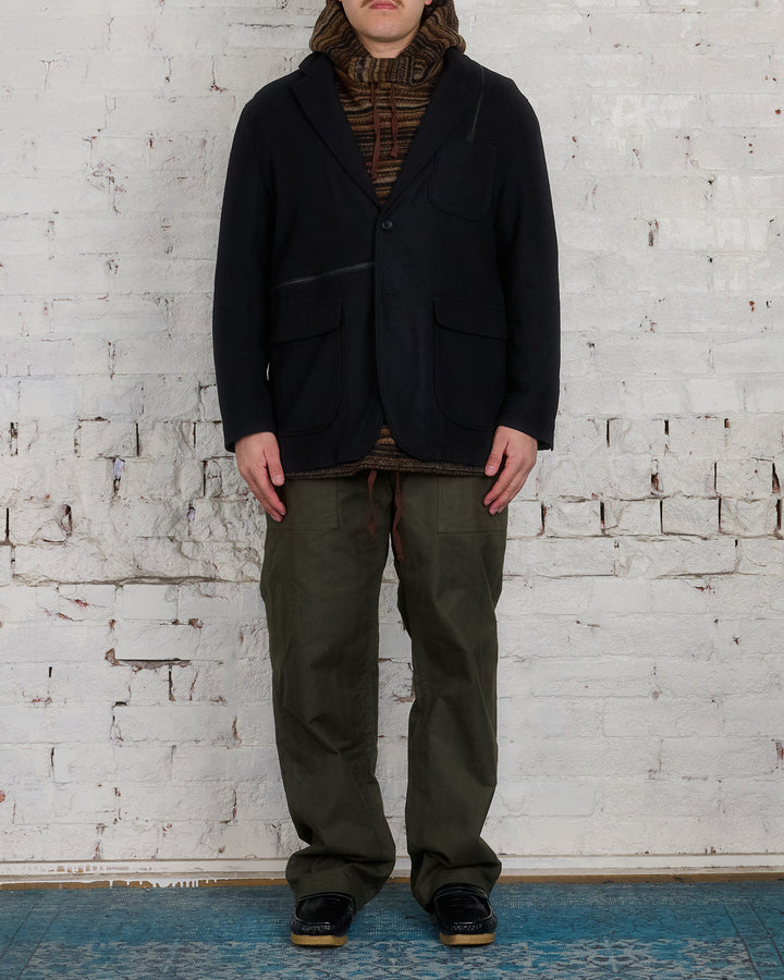 Engineered Garments Zip Jacket Poly Wool Flannel Black