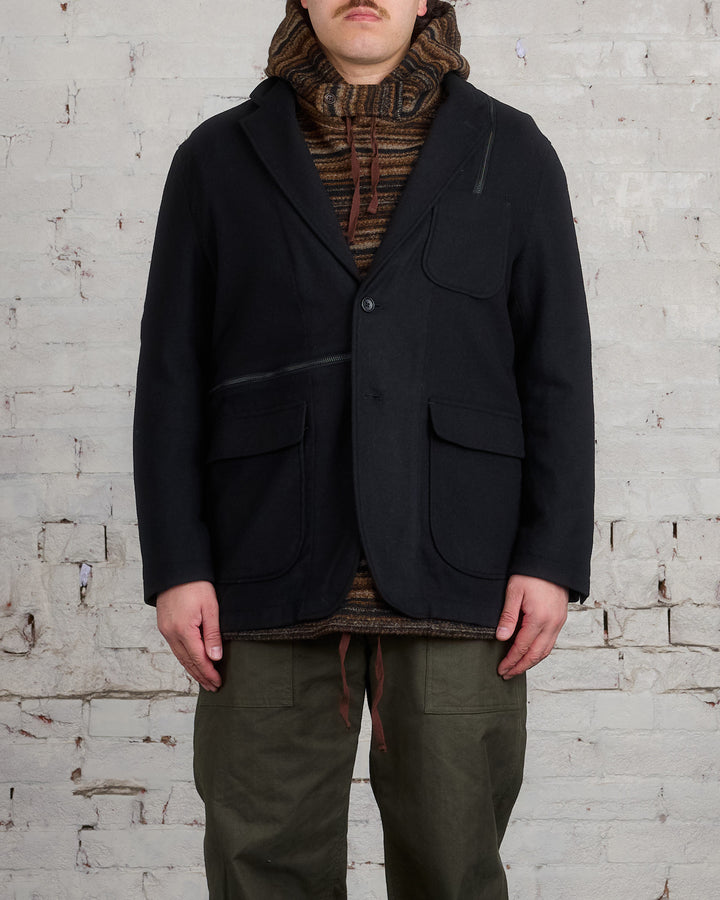 Engineered Garments Zip Jacket Poly Wool Flannel Black