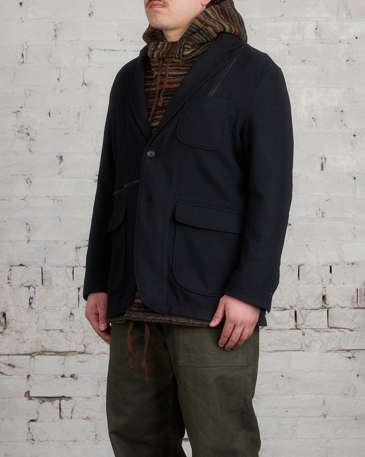 Engineered Garments Zip Jacket Poly Wool Flannel Black