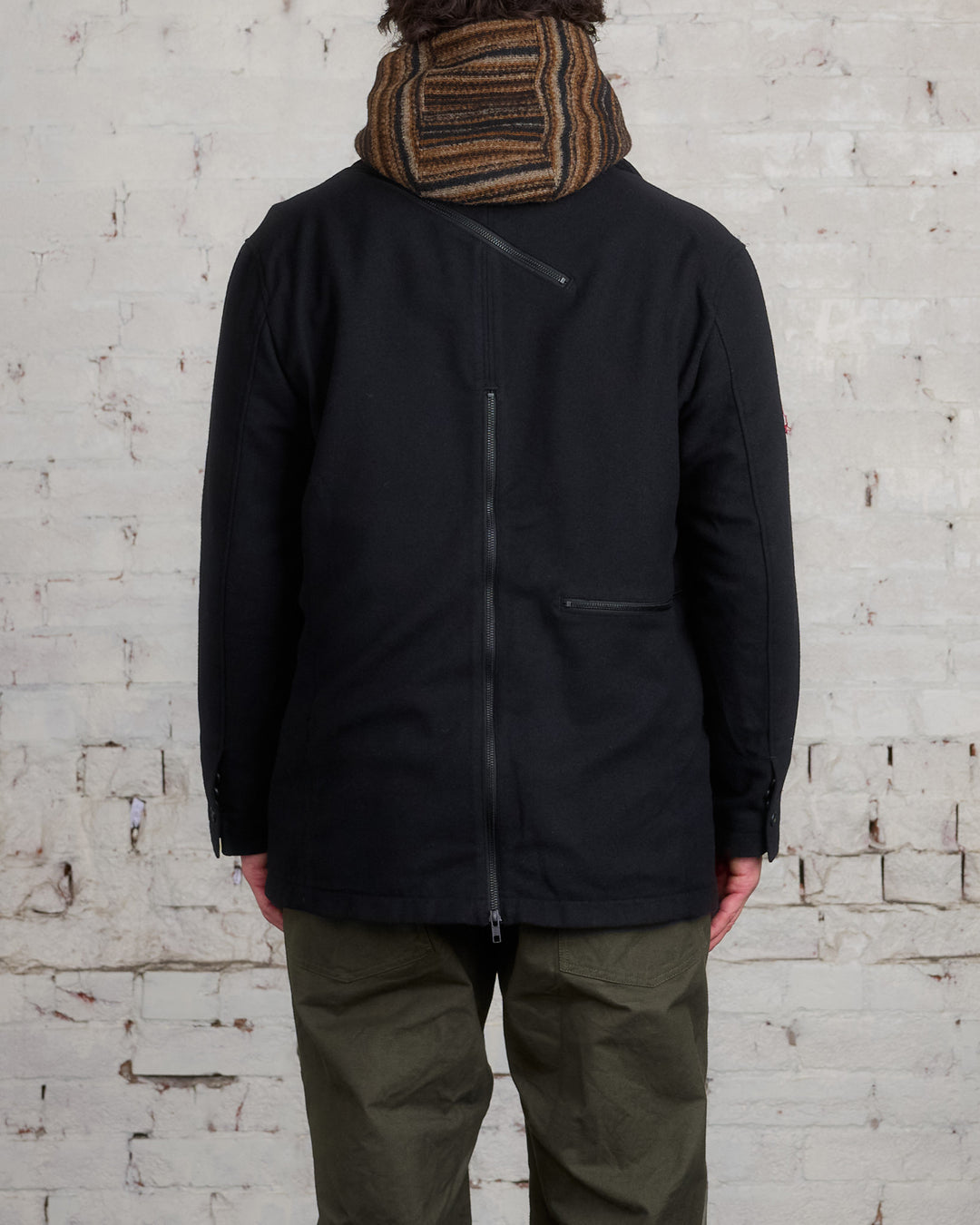 Engineered Garments Zip Jacket Poly Wool Flannel Black