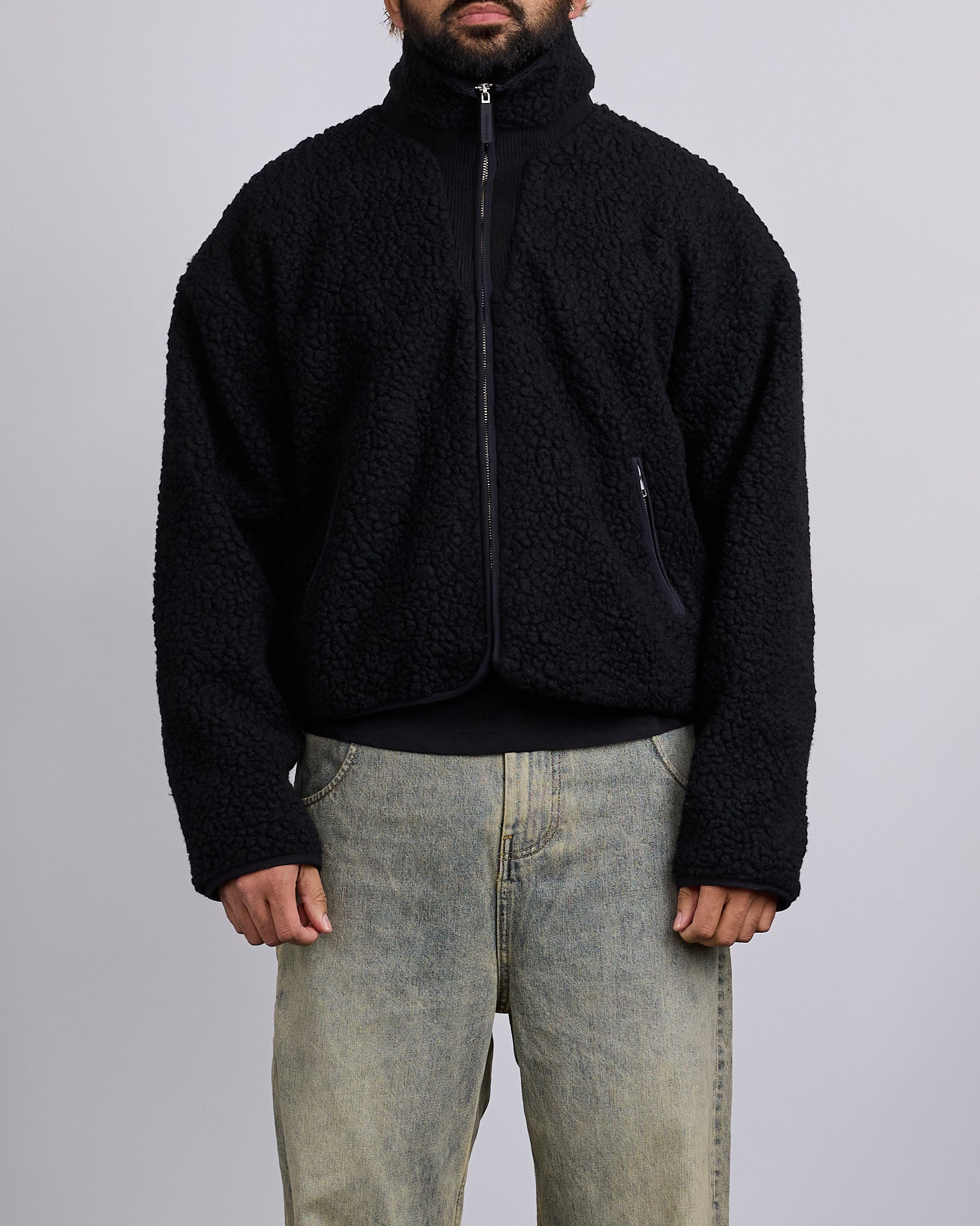 Entire Studios EF Wool Blend Fleece Jacket Black – LESS 17