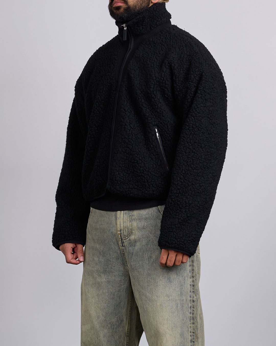 Entire Studios EF Wool Blend Fleece Jacket Black