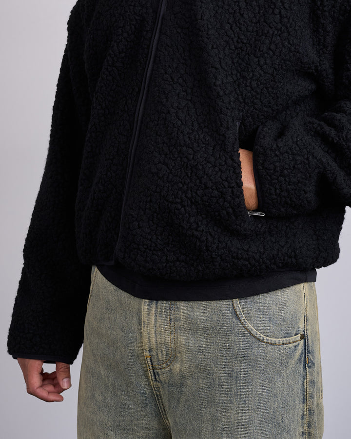 Entire Studios EF Wool Blend Fleece Jacket Black