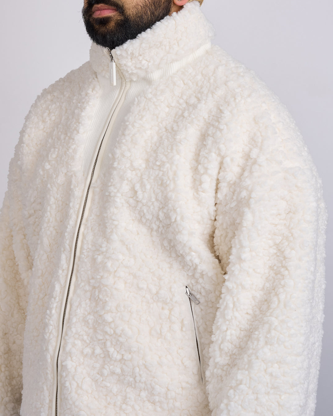 Entire Studios EF Wool Blend Fleece Jacket White