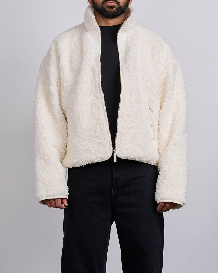 Entire Studios EF Wool Blend Fleece Jacket White