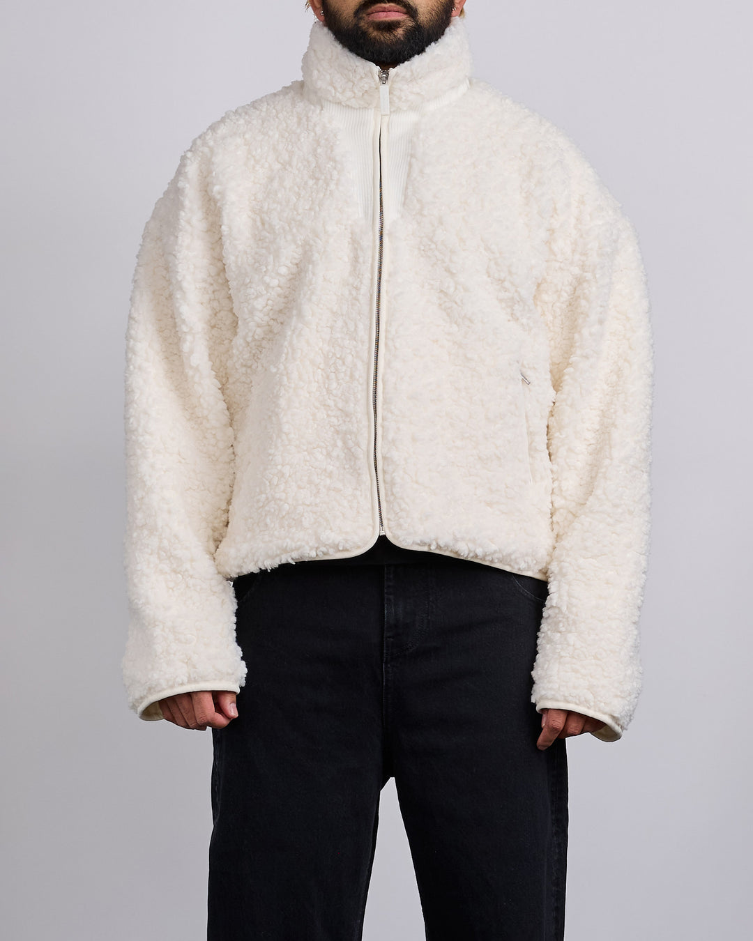 Entire Studios EF Wool Blend Fleece Jacket White