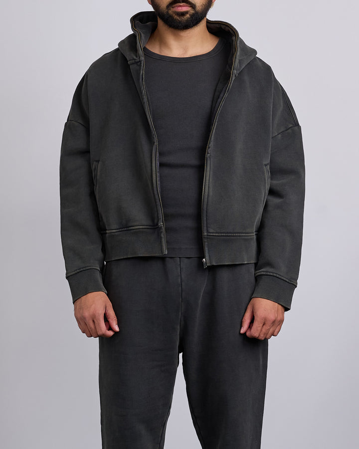 Entire Studios Eternal Zip Hoodie Washed Black