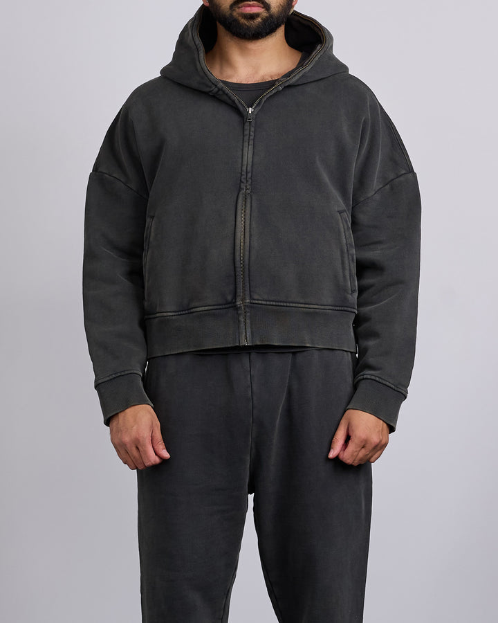 Entire Studios Eternal Zip Hoodie Washed Black