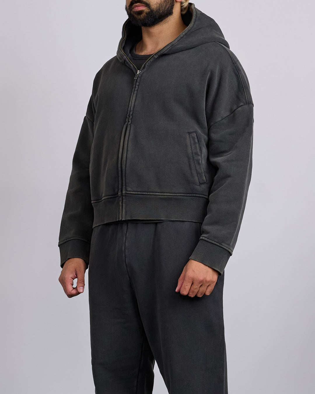 Entire Studios Eternal Zip Hoodie Washed Black