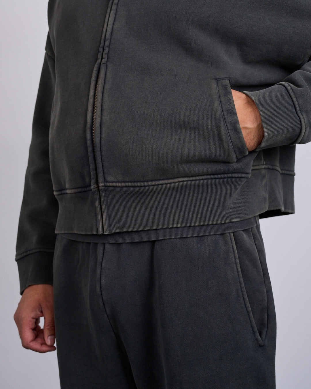 Entire Studios Eternal Zip Hoodie Washed Black