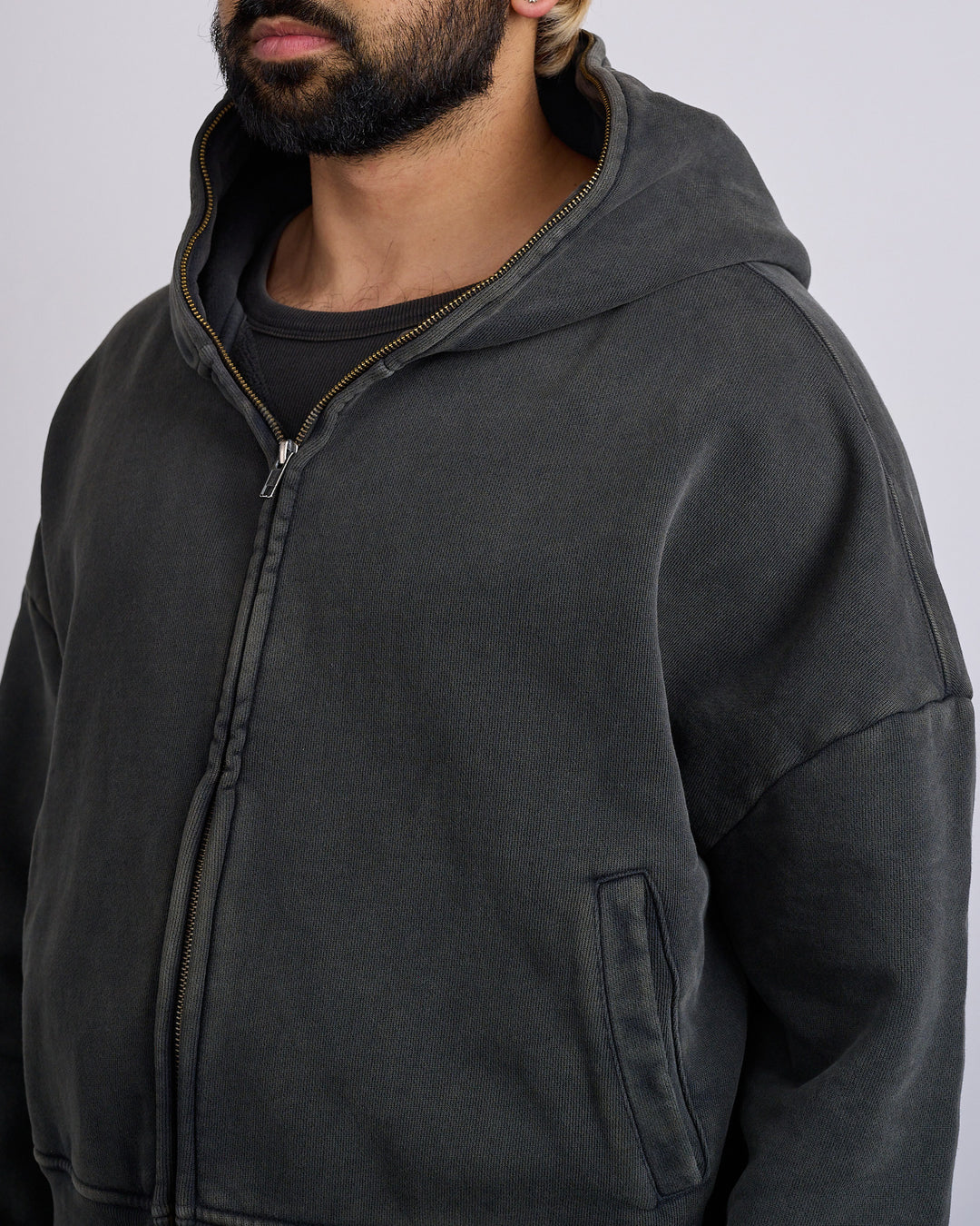Entire Studios Eternal Zip Hoodie Washed Black