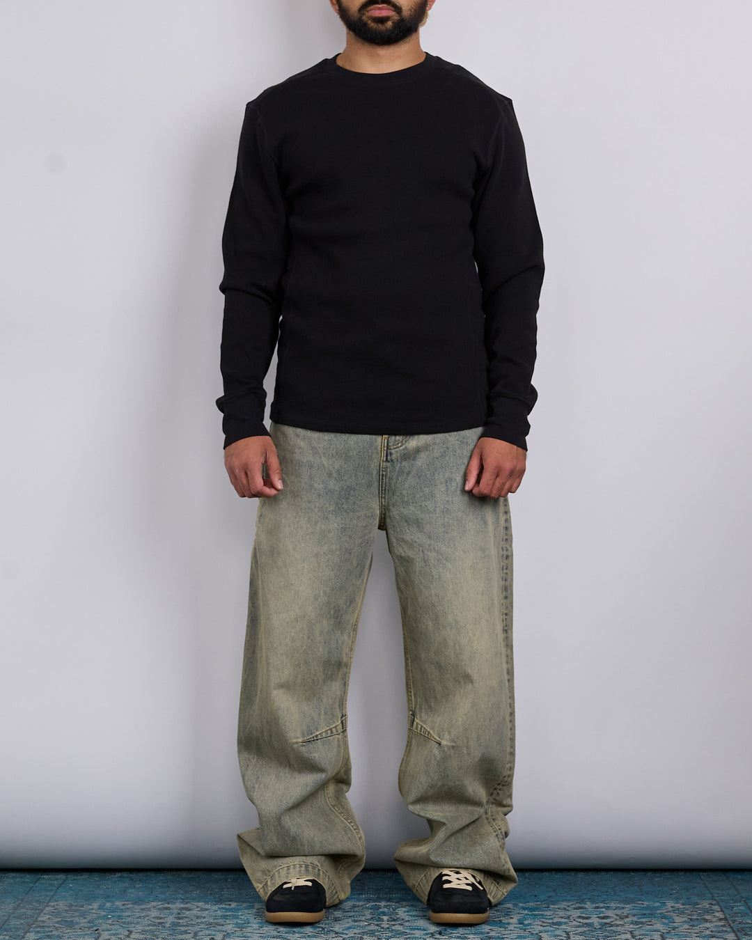 Entire Studios Thermal Waffle Crewneck Black