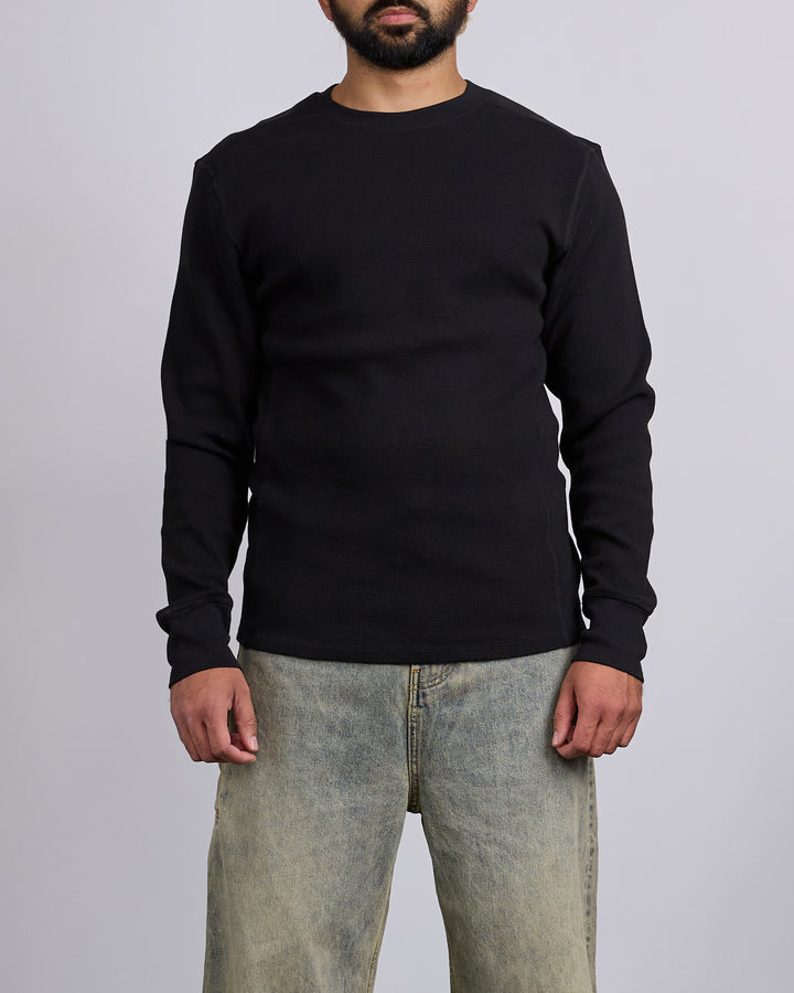 Entire Studios Thermal Waffle Crewneck Black