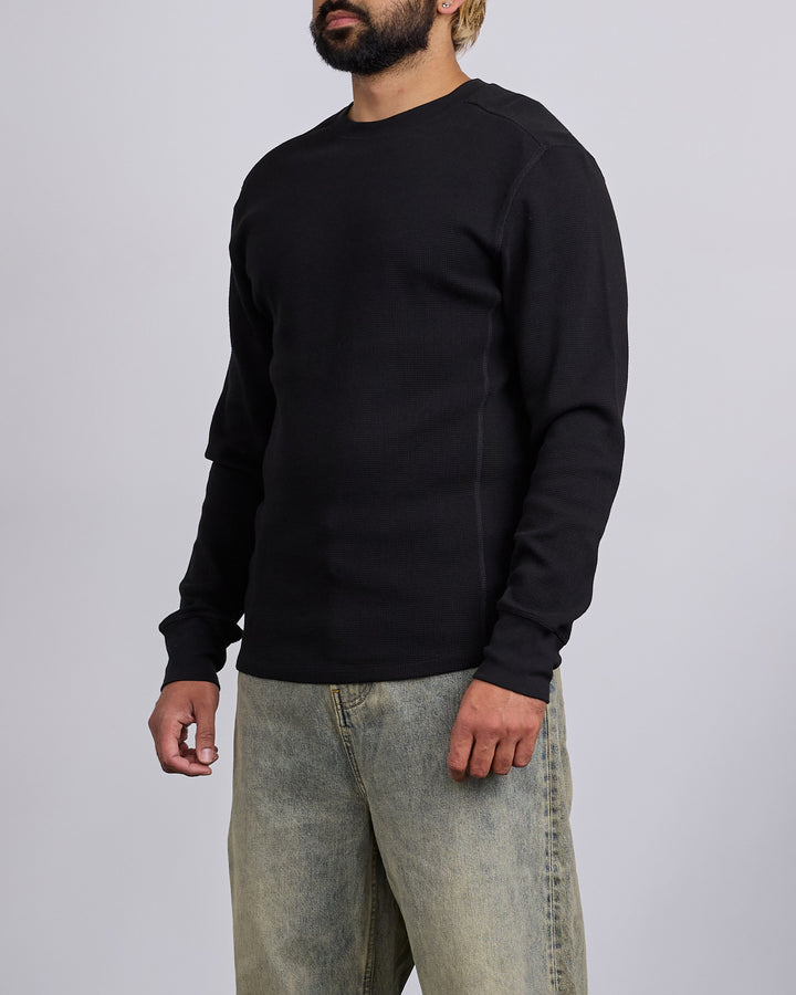 Entire Studios Thermal Waffle Crewneck Black