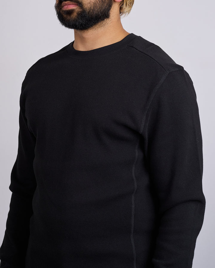 Entire Studios Thermal Waffle Crewneck Black