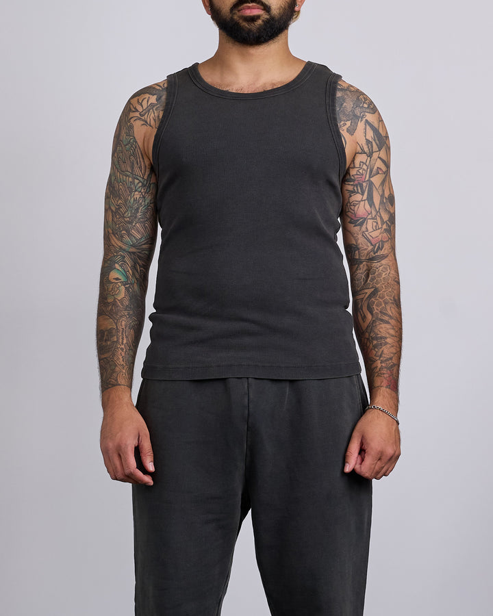 Entire Studios Rib Tank Top Washed Black