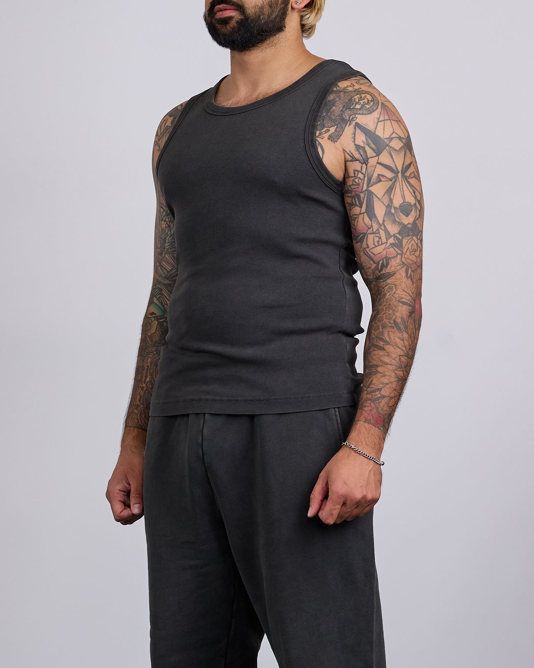 Entire Studios Rib Tank Top Washed Black