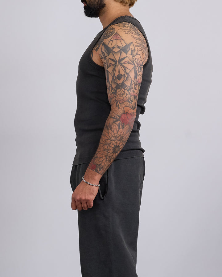 Entire Studios Rib Tank Top Washed Black