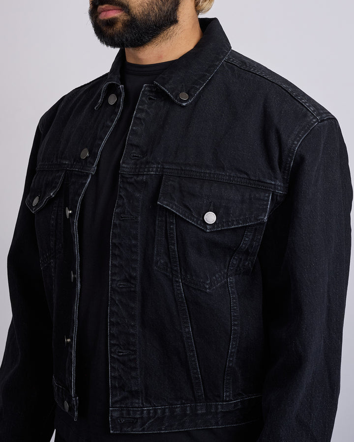 Entire Studios Shrunken Denim Jacket Magnetite