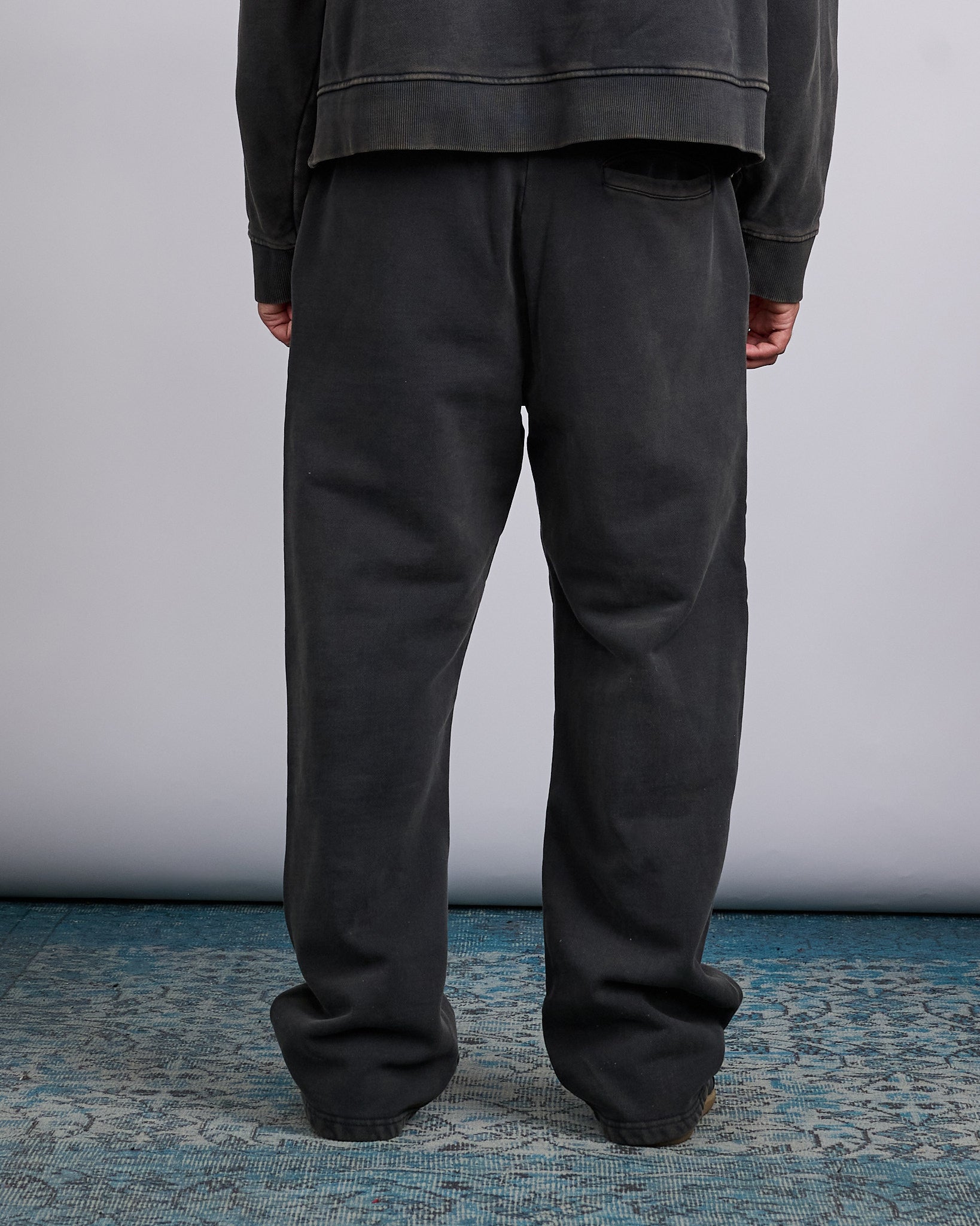 パンツ entirestudiosUTILITY SWEATS / WASHED BLK Entire Studios Straight Leg Sweat Pants - Heavy enzyme-washed