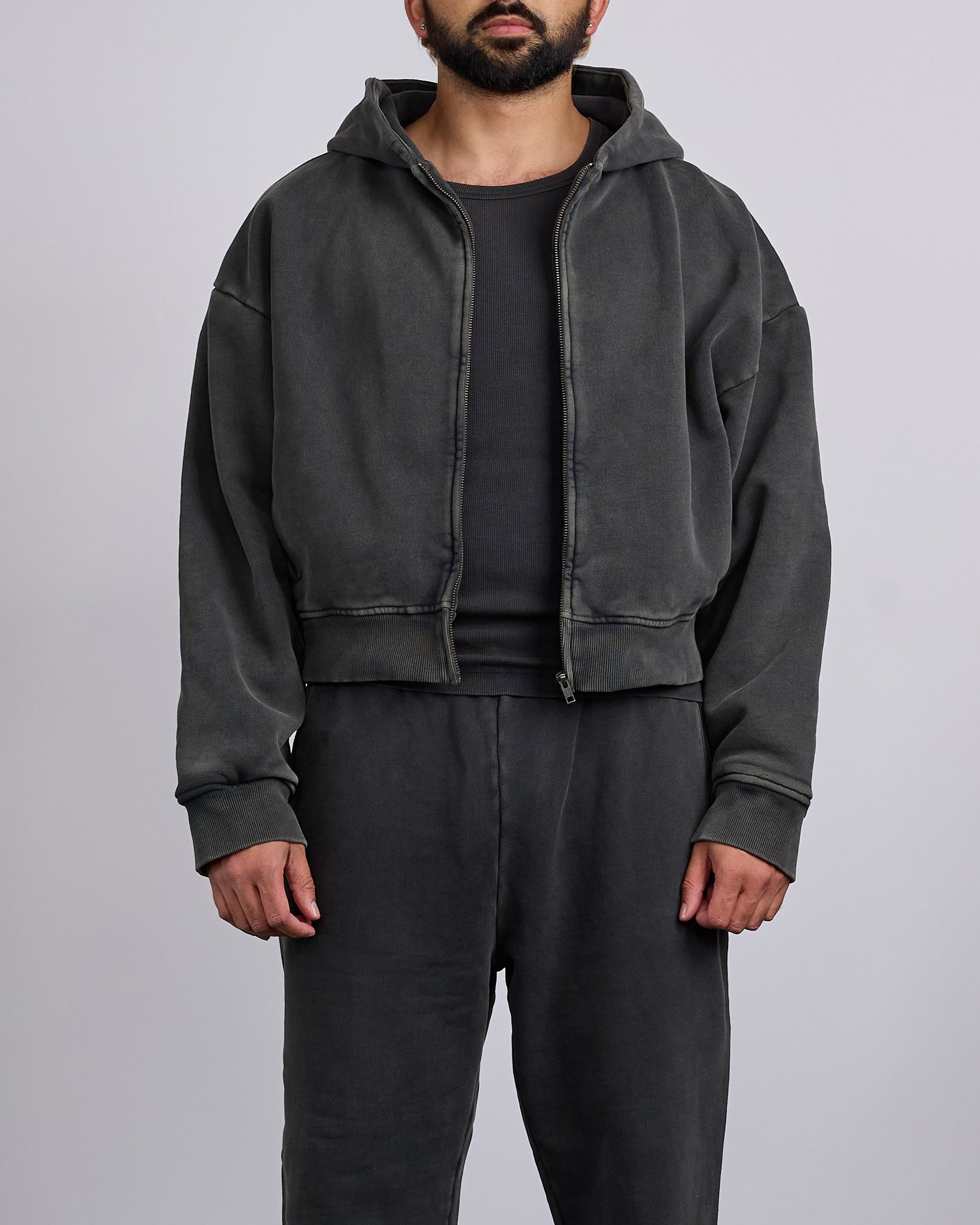 【新品】ENTIRE STUDIOS FULL ZIP WASHED BLACK entire studios FULL ZIP 