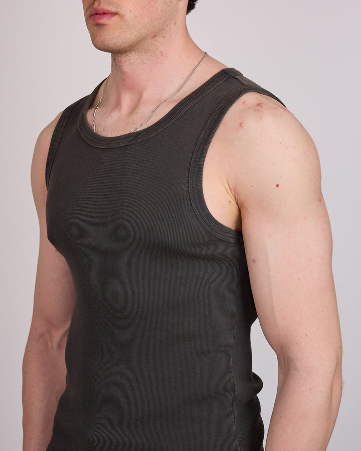 Entire Studios Uniform Rib Tank Top Washed Black