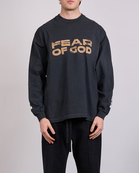 タグ付き　Fear of God Relaxed LS ロンt Black L Fear of God Civil Relaxed Print Long Sleeve T-Shirt Black – LESS 17