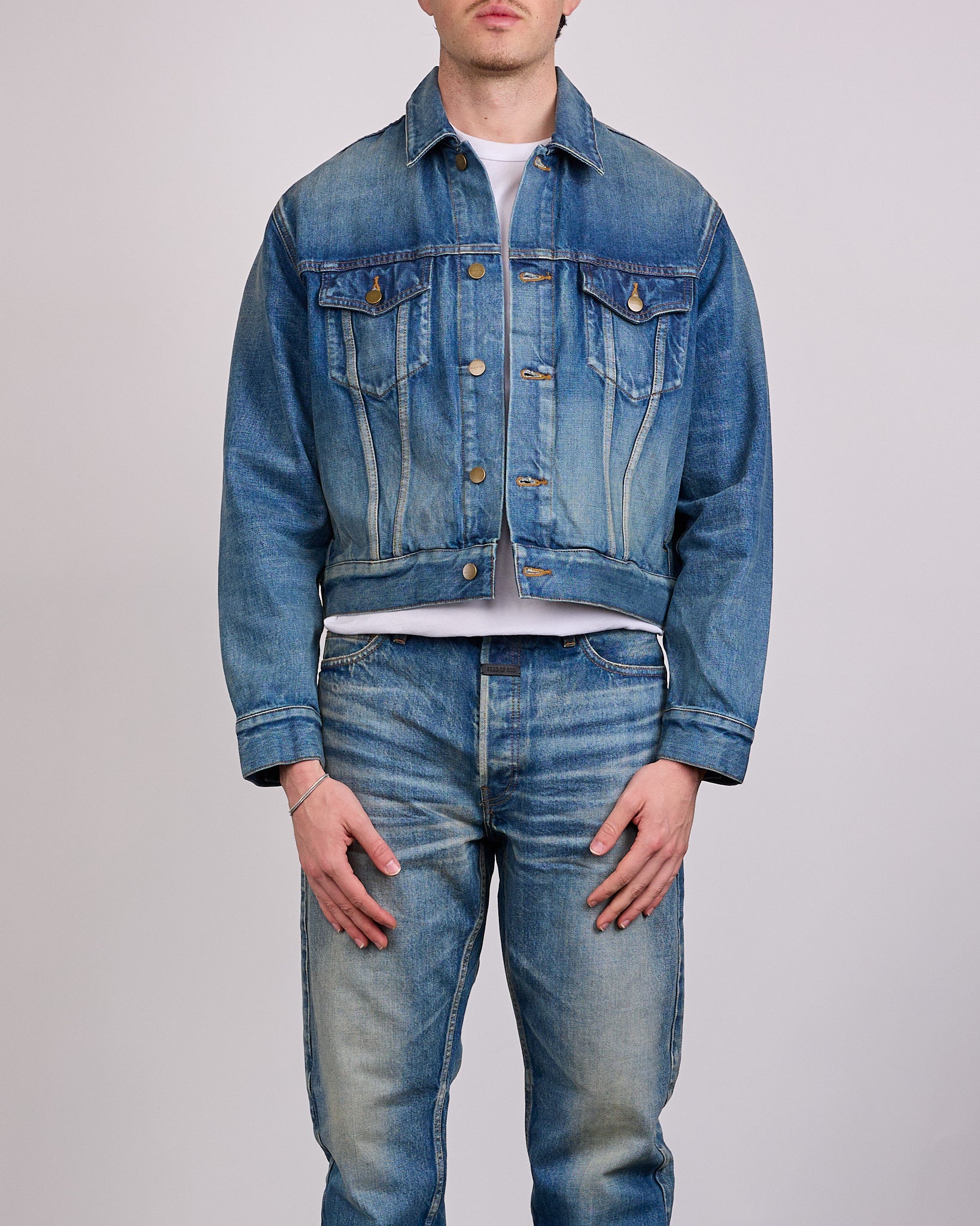 Fear of God Civil Trucker Denim Jacket Mid Indigo – LESS 17