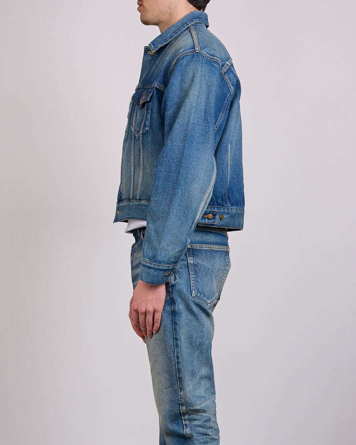 Fear of God Civil Trucker Denim Jacket Mid Indigo