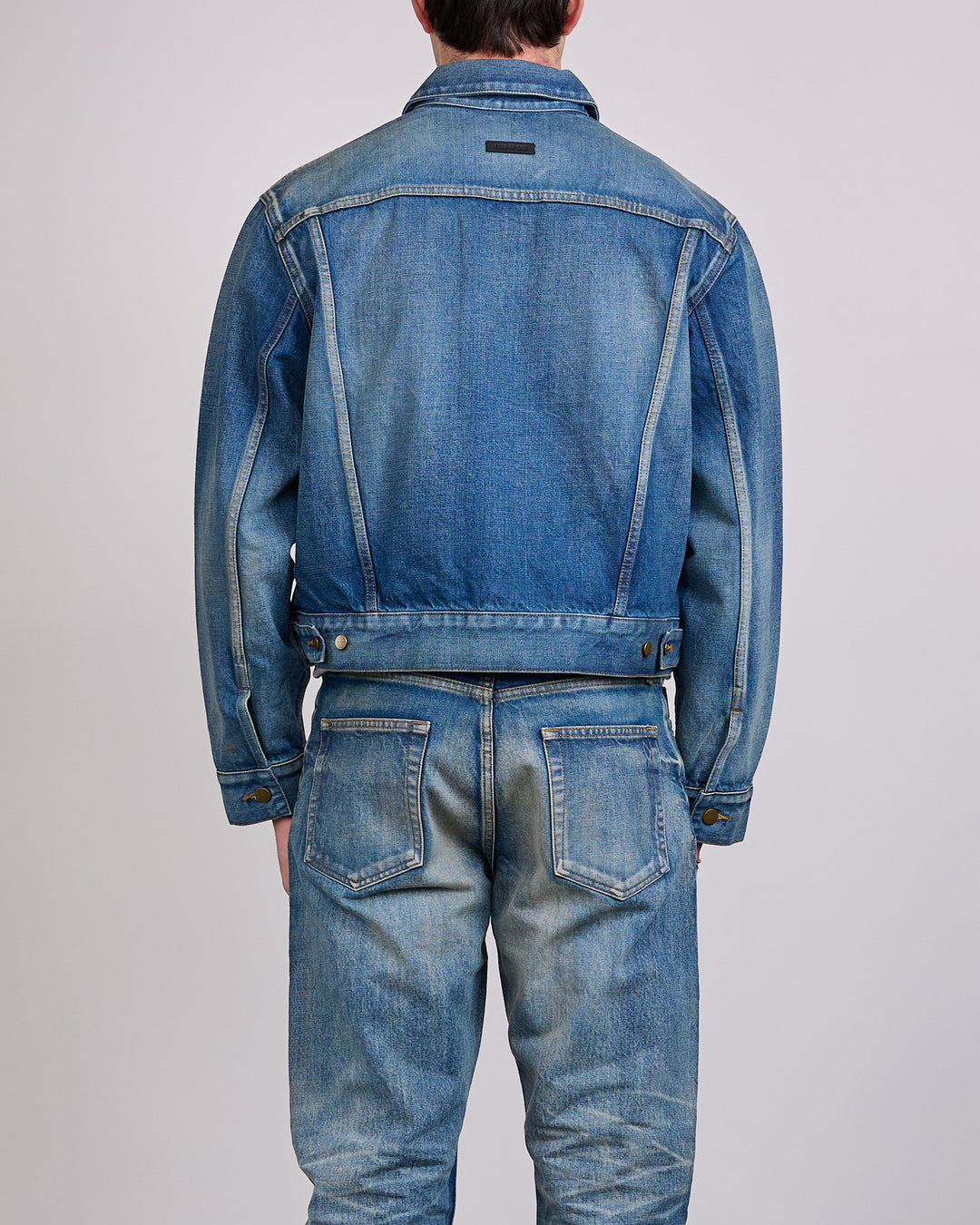 Fear of God Civil Trucker Denim Jacket Mid Indigo