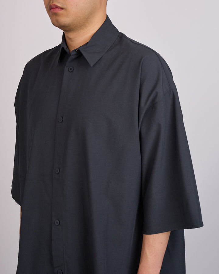 Fear of God Essentials 3/4 Sleeve Silk Blend Button Shirt Vintage Black