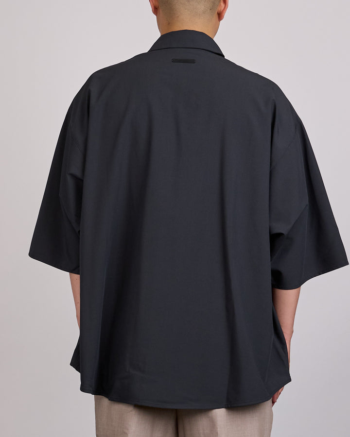 Fear of God Essentials 3/4 Sleeve Silk Blend Button Shirt Vintage Black