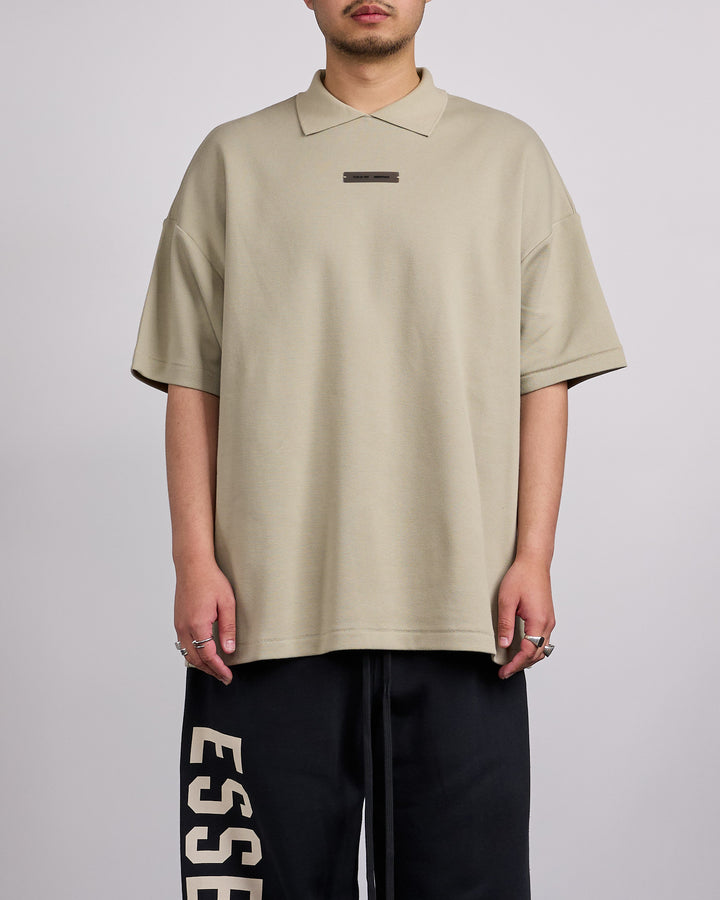 Fear of God Essentials 90's Fit Pique Polo Shirt Abbey Stone