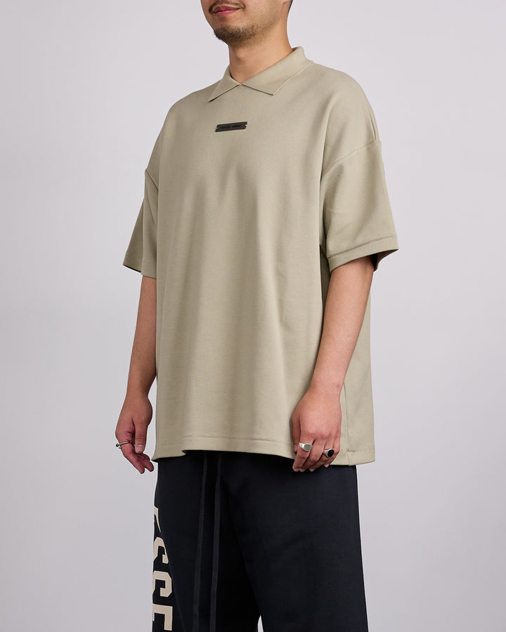 Fear of God Essentials 90's Fit Pique Polo Shirt Abbey Stone