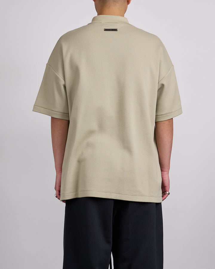 Fear of God Essentials 90's Fit Pique Polo Shirt Abbey Stone