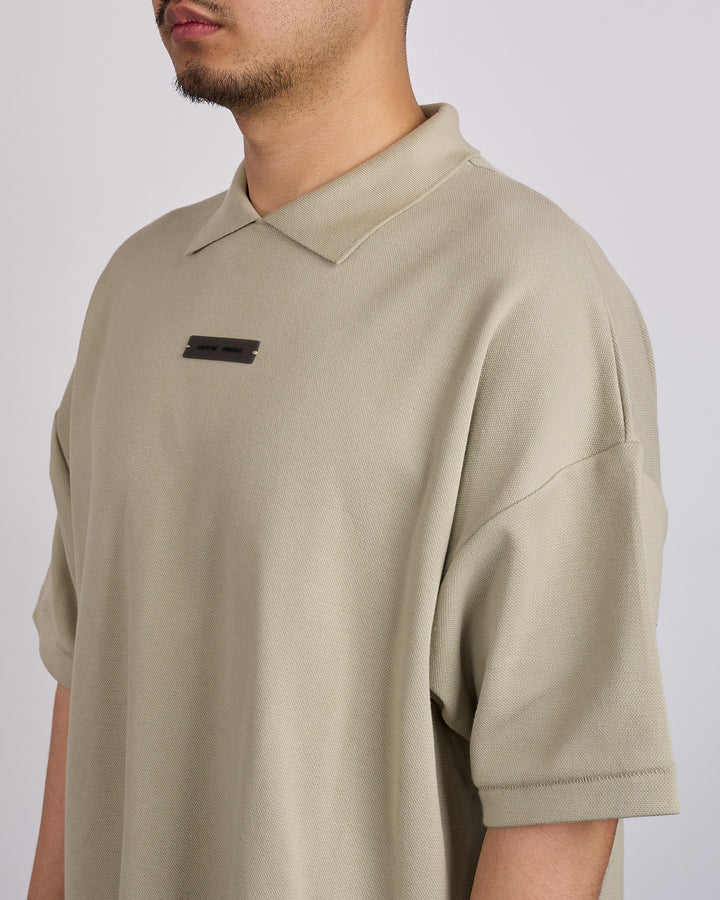 Fear of God Essentials 90's Fit Pique Polo Shirt Abbey Stone