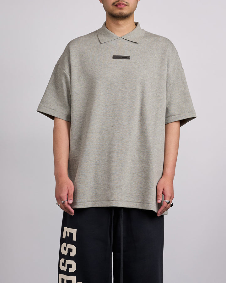 Fear of God Essentials 90's Fit Pique Polo Shirt Concrete