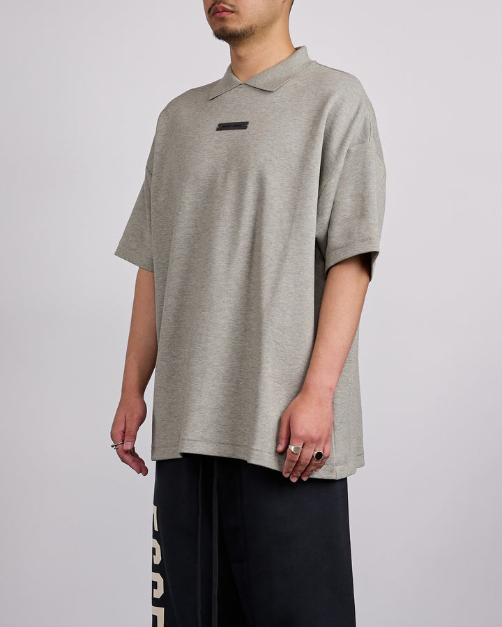 Fear of God Essentials 90's Fit Pique Polo Shirt Concrete
