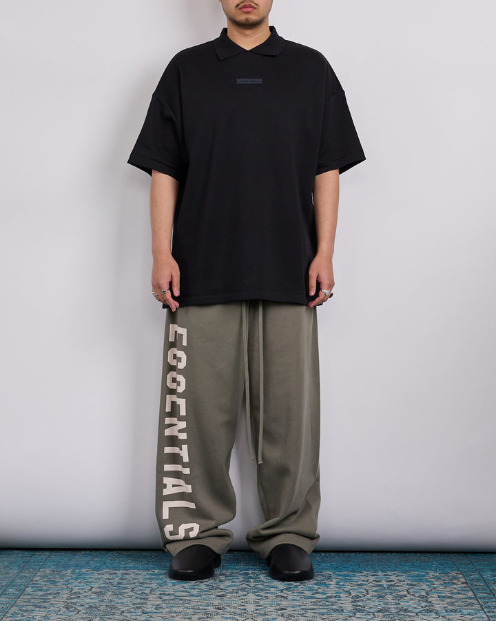 Fear of God Essentials 90's Fit Pique Polo Shirt Jet Black