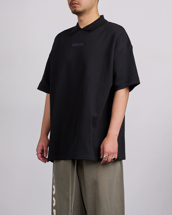 Fear of God Essentials 90's Fit Pique Polo Shirt Jet Black