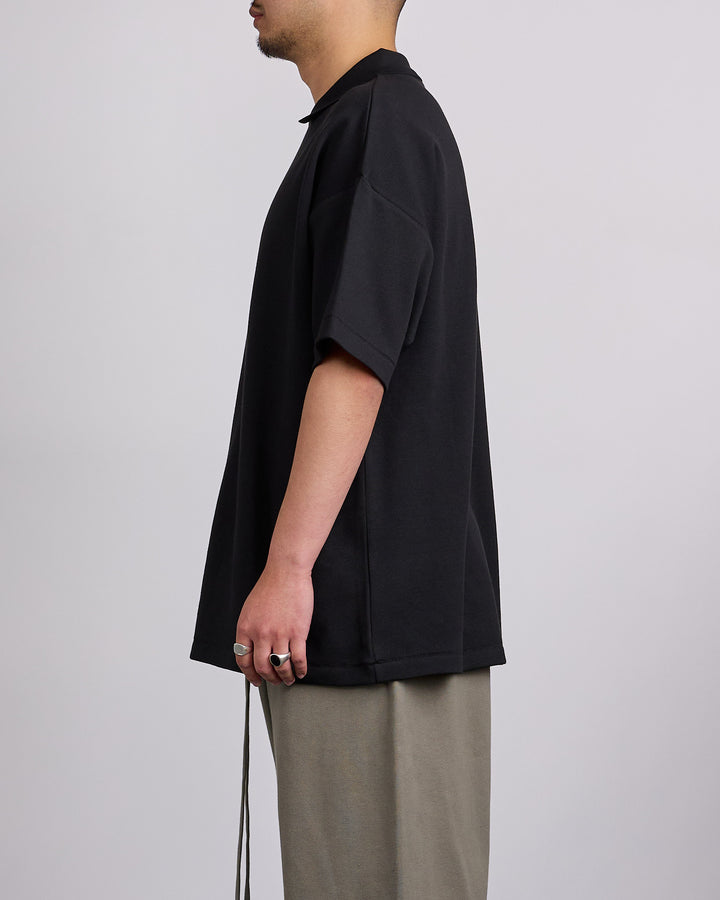 Fear of God Essentials 90's Fit Pique Polo Shirt Jet Black