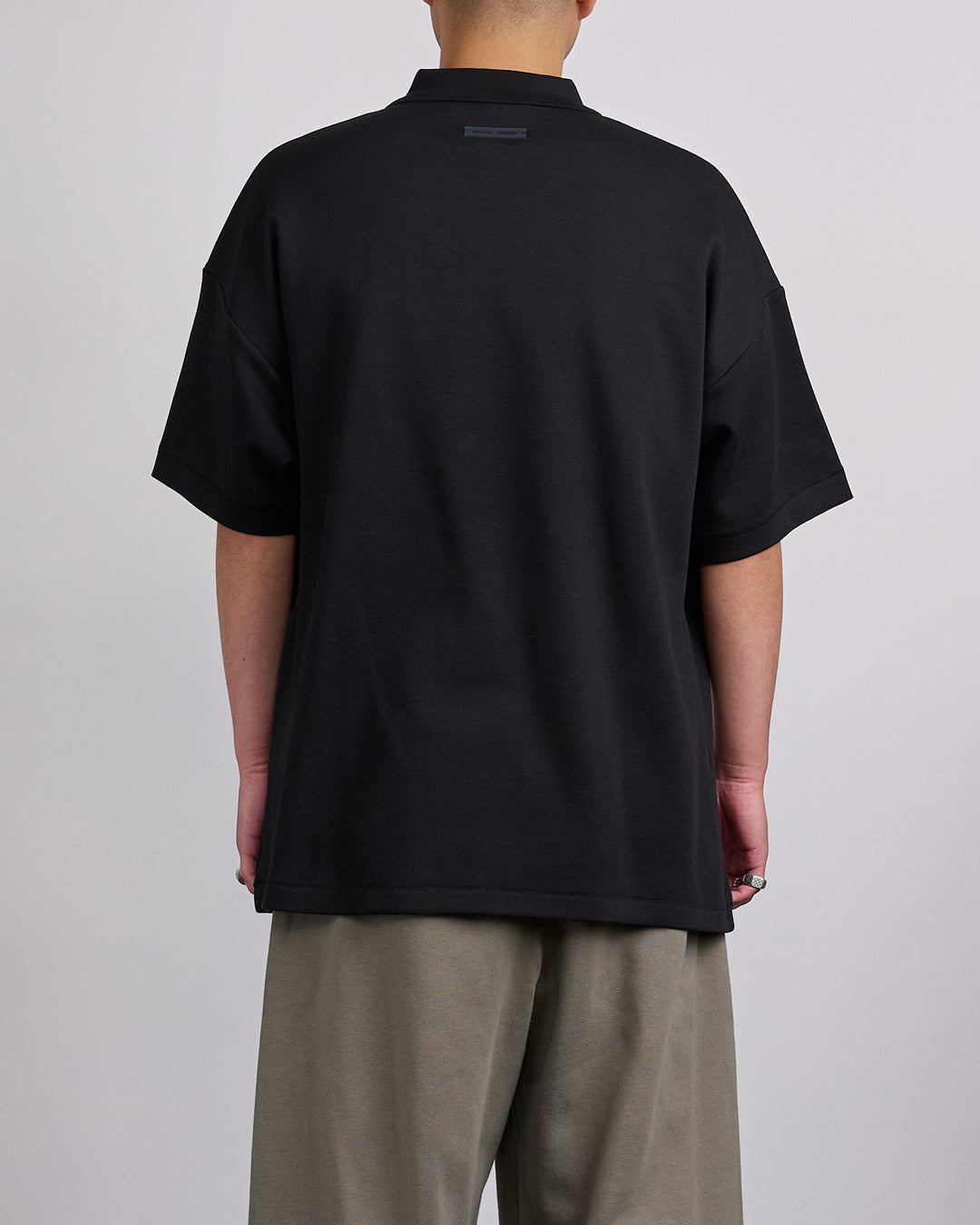 Fear of God Essentials 90's Fit Pique Polo Shirt Jet Black