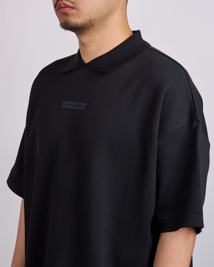 Fear of God Essentials 90's Fit Pique Polo Shirt Jet Black