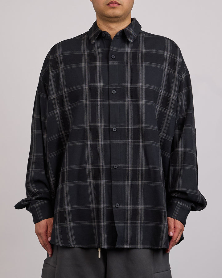 Fear of God Essentials All Valley Button Shirt Vintage Black Plaid
