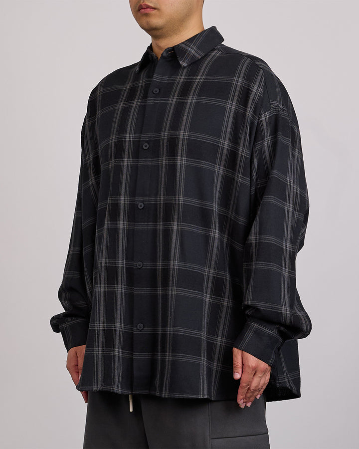 Fear of God Essentials All Valley Button Shirt Vintage Black Plaid