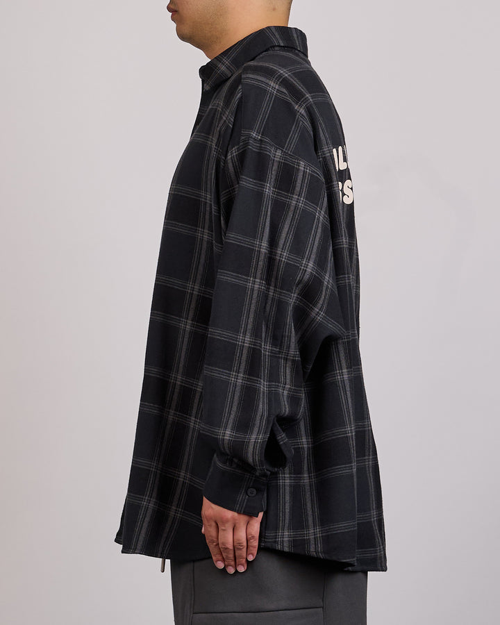 Fear of God Essentials All Valley Button Shirt Vintage Black Plaid
