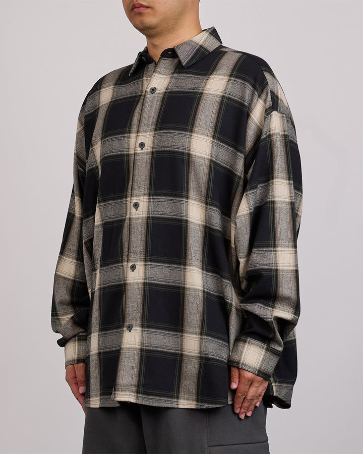 Fear of God Essentials All Valley Button Shirt Iron Grey Plaid