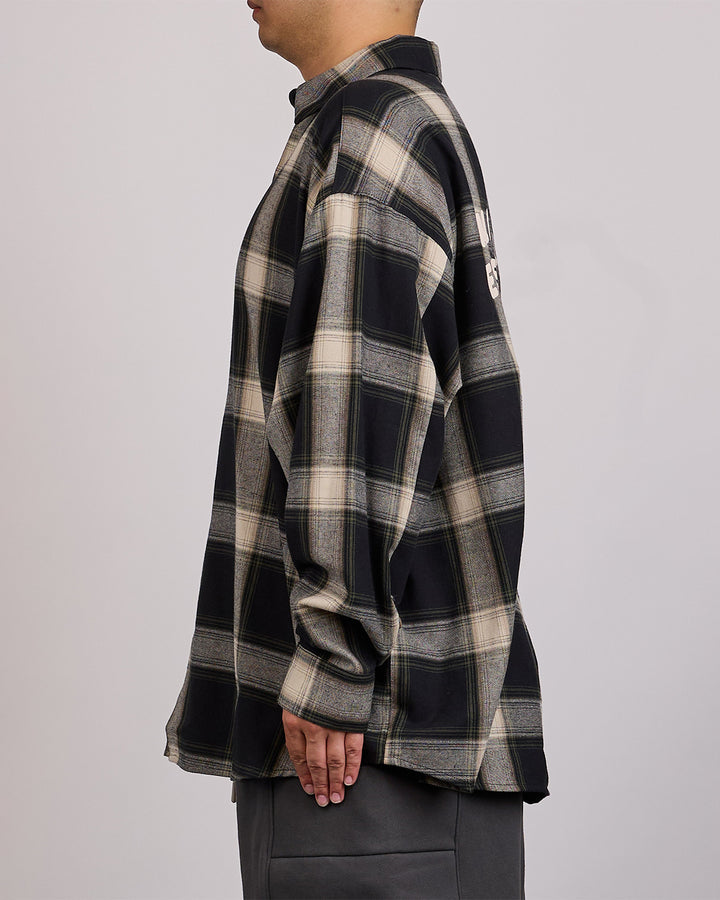 Fear of God Essentials All Valley Button Shirt Iron Grey Plaid