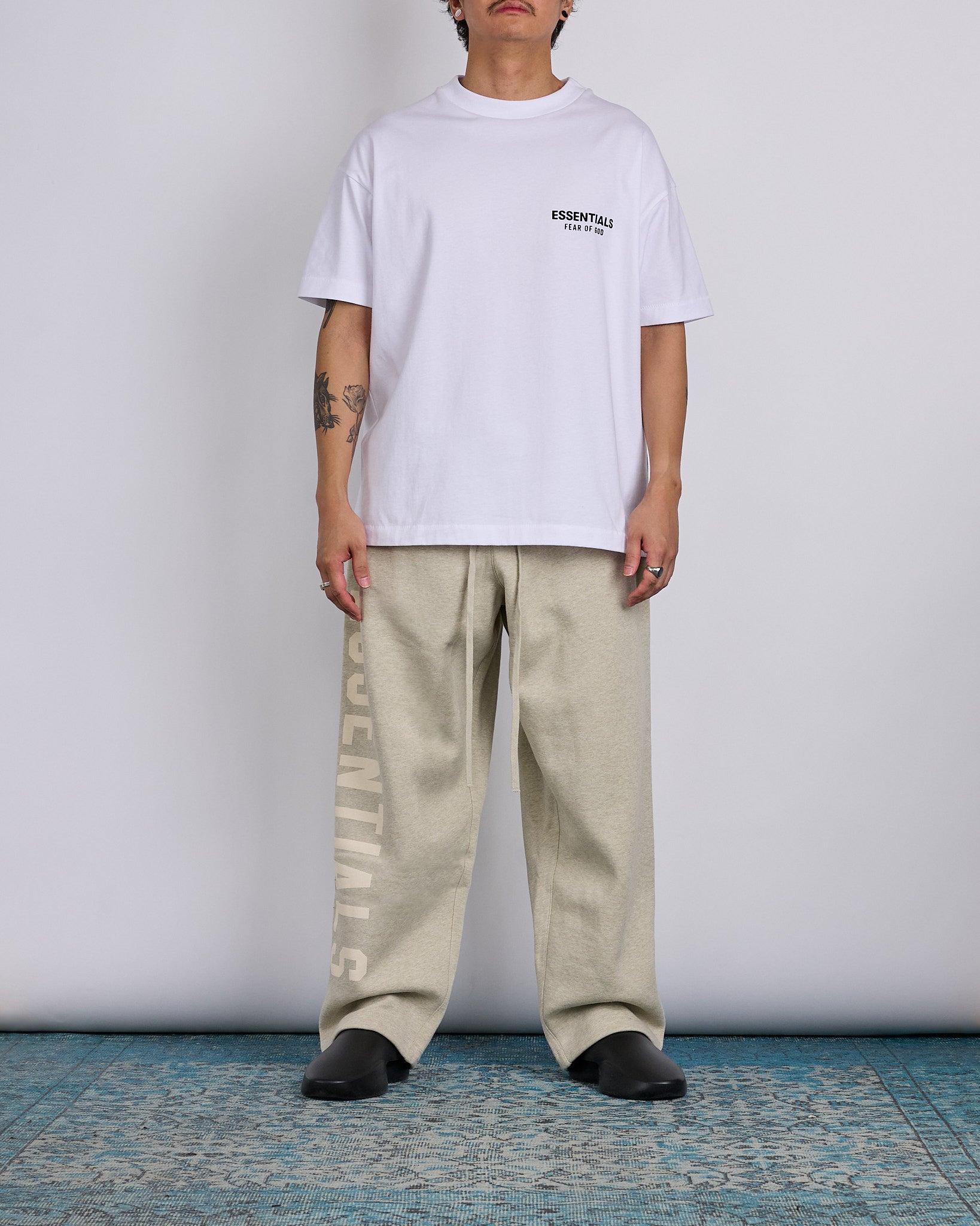 Fear of God Essentials Big Logo Lounge Sweatpant Heather Stone
